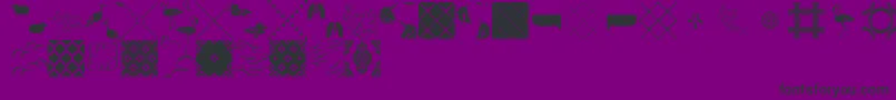 Sassafrassy Patterns-fontti – mustat fontit violetilla taustalla