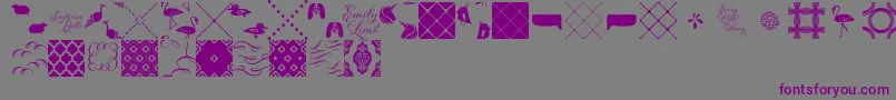 Sassafrassy Patterns Font – Purple Fonts on Gray Background