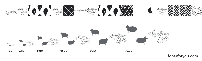 Размеры шрифта Sassafrassy Patterns
