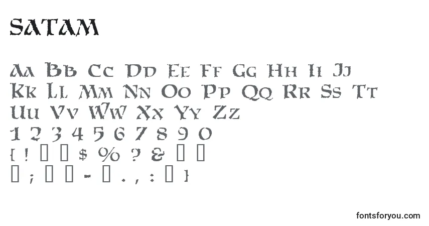 Schriftart SATAM    (139667) – Alphabet, Zahlen, spezielle Symbole