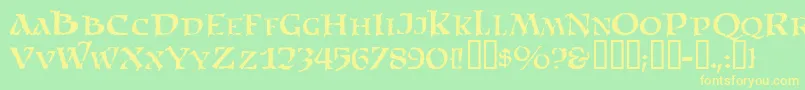 SATAM    Font – Yellow Fonts on Green Background