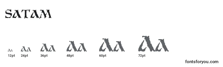 Größen der Schriftart SATAM    (139667)