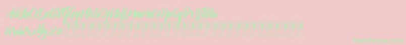 Satarland Font – Green Fonts on Pink Background