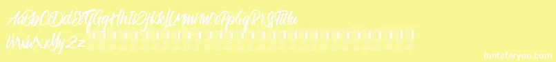 Satarland Font – White Fonts on Yellow Background