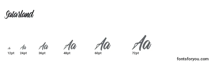Satarland Font Sizes