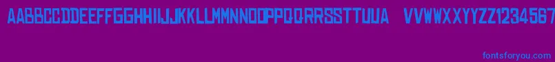 フォントDearRaditas – 紫色の背景に青い文字