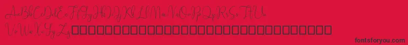 Шрифт Sathien demo – чёрные шрифты на красном фоне