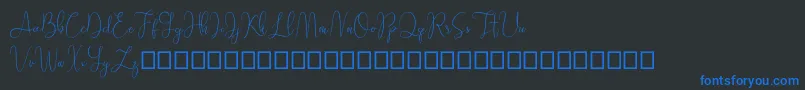 Шрифт Sathien demo – синие шрифты на чёрном фоне