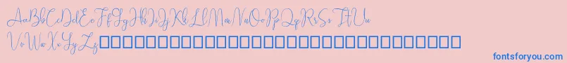 Sathien demo Font – Blue Fonts on Pink Background