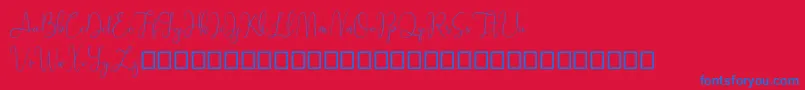 Sathien demo-fontti – siniset fontit punaisella taustalla