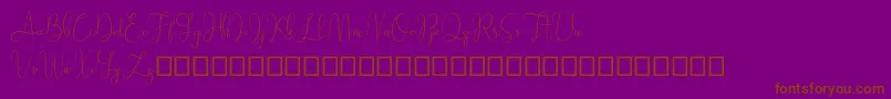 Sathien demo-fontti – ruskeat fontit violetilla taustalla