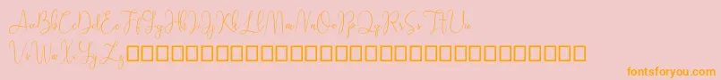 Sathien demo Font – Orange Fonts on Pink Background
