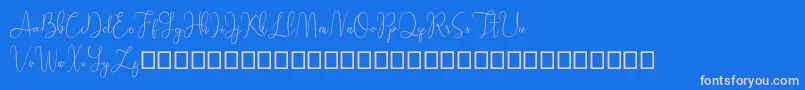 フォントSathien demo – ピンクの文字、青い背景