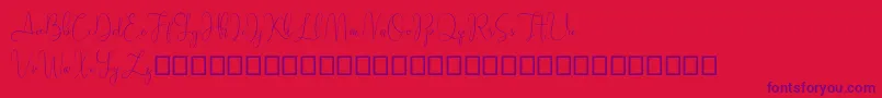 Sathien demo-fontti – violetit fontit punaisella taustalla