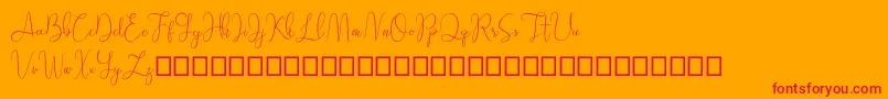 Sathien demo Font – Red Fonts on Orange Background