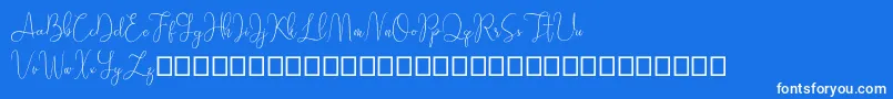 Sathien demo Font – White Fonts on Blue Background