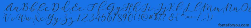 Sathyn Font – Black Fonts on Blue Background