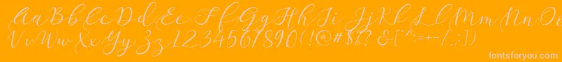 Sathyn Font – Pink Fonts on Orange Background