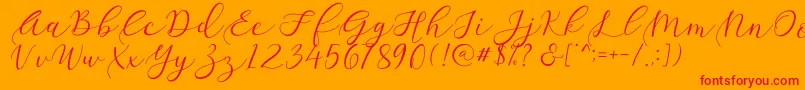 Sathyn Font – Red Fonts on Orange Background