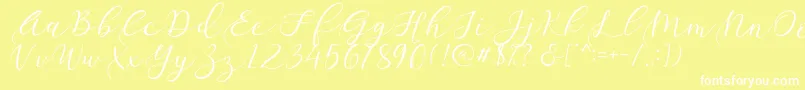 Sathyn Font – White Fonts on Yellow Background