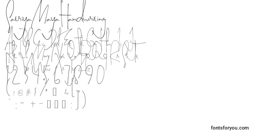 SatriyaMayaHandwriting-fontti – aakkoset, numerot, erikoismerkit