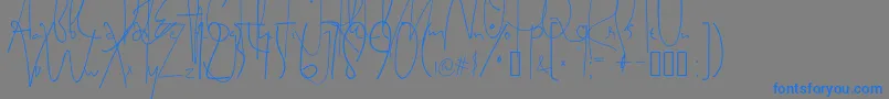 SatriyaMayaHandwriting Font – Blue Fonts on Gray Background