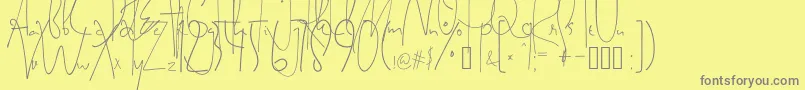 SatriyaMayaHandwriting Font – Gray Fonts on Yellow Background