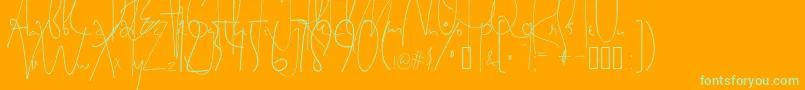 SatriyaMayaHandwriting-Schriftart – Grüne Schriften auf orangefarbenem Hintergrund