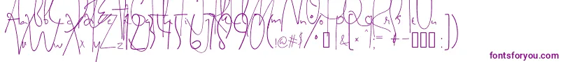 フォントSatriyaMayaHandwriting – 紫色のフォント