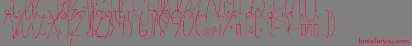 SatriyaMayaHandwriting-Schriftart – Rote Schriften auf grauem Hintergrund