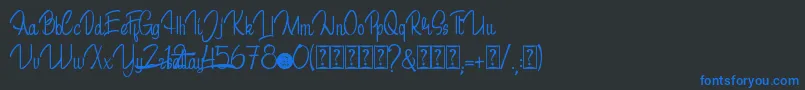 Sattay DEMO Font – Blue Fonts on Black Background