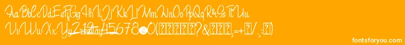 Sattay DEMO-Schriftart – Weiße Schriften auf orangefarbenem Hintergrund