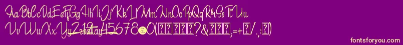 Sattay DEMO Font – Yellow Fonts on Purple Background