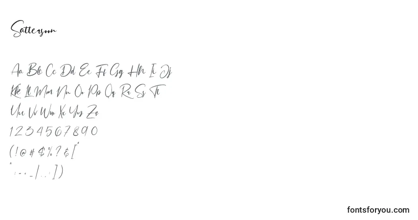 Sattersoonフォント–アルファベット、数字、特殊文字