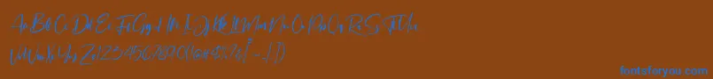 Sattersoon Font – Blue Fonts on Brown Background