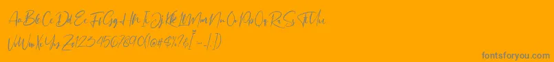 Weitere Informationen zur Sattersoon-Schriftart Sattersoon-Schriftart – Graue Schriften auf orangefarbenem Hintergrund