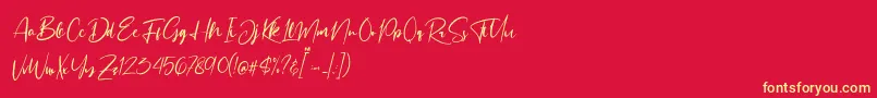 Sattersoon Font – Yellow Fonts on Red Background