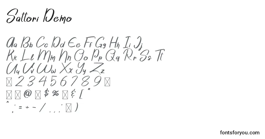 Fuente Sattori Demo - alfabeto, números, caracteres especiales