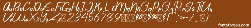 Шрифт Sattori Demo – белые шрифты на коричневом фоне