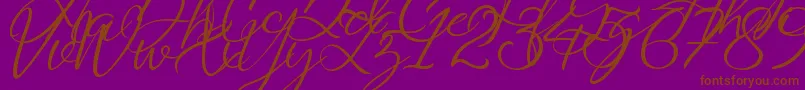 fuente Saturdate Script Demo – Fuentes Marrones Sobre Fondo Morado