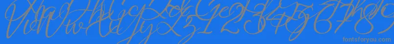 Saturdate Script Demo-Schriftart – Graue Schriften auf blauem Hintergrund