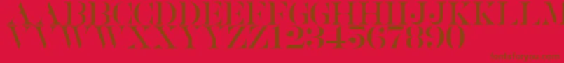 Saturdate Serif-Schriftart – Braune Schriften auf rotem Hintergrund