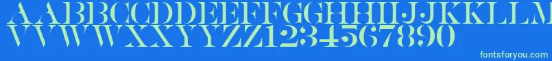 フォントSaturdate Serif – 青い背景に緑のフォント