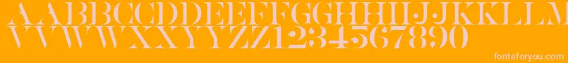 Saturdate Serif Font – Pink Fonts on Orange Background