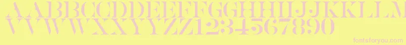 Saturdate Serif Font – Pink Fonts on Yellow Background