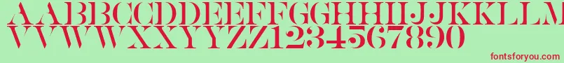 Saturdate Serif Font – Red Fonts on Green Background