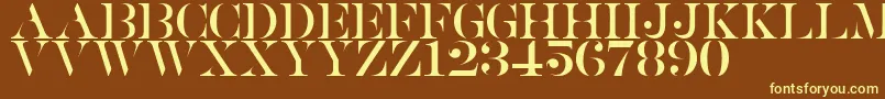Saturdate Serif Font – Yellow Fonts on Brown Background
