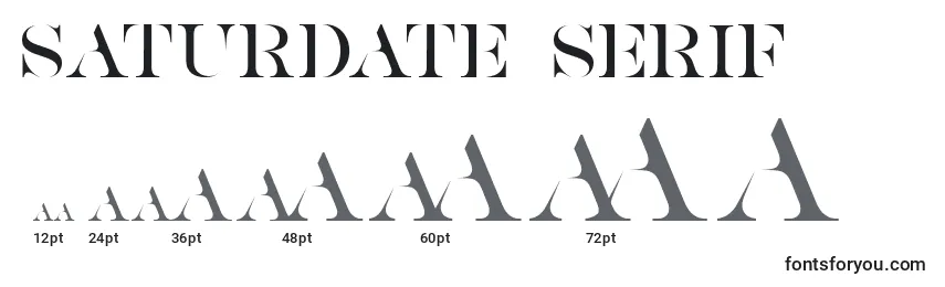 Tamaños de fuente Saturdate Serif