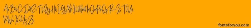 Saturday Lovers Demo-Schriftart – Schwarze Schriften auf orangefarbenem Hintergrund