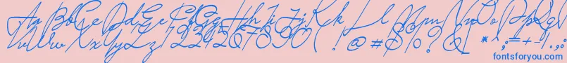 Saturday Night Font – Blue Fonts on Pink Background